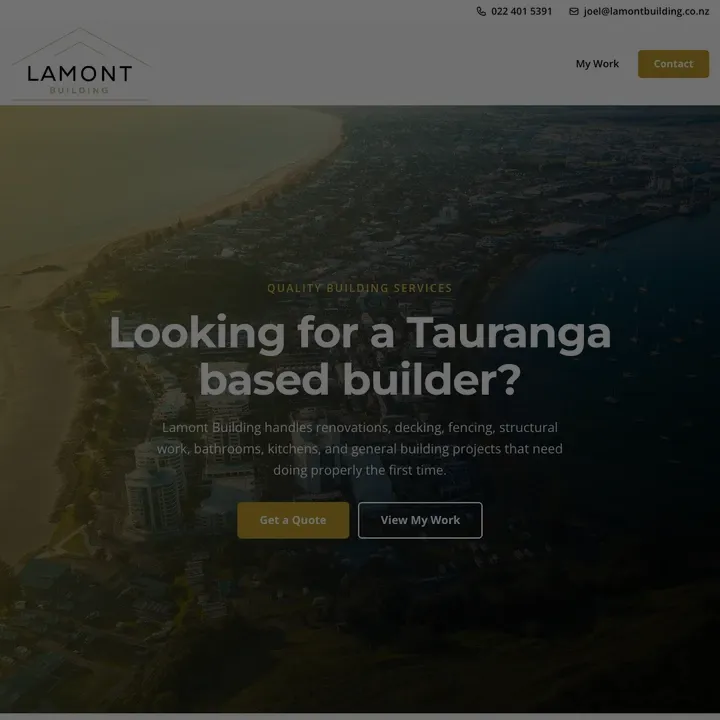 Screenshot of the Lamont Building website homepage.